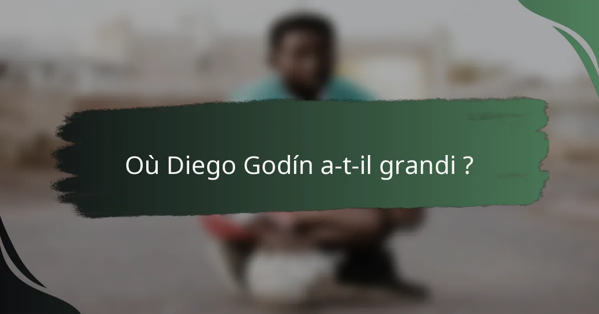 Où Diego Godín a-t-il grandi ?